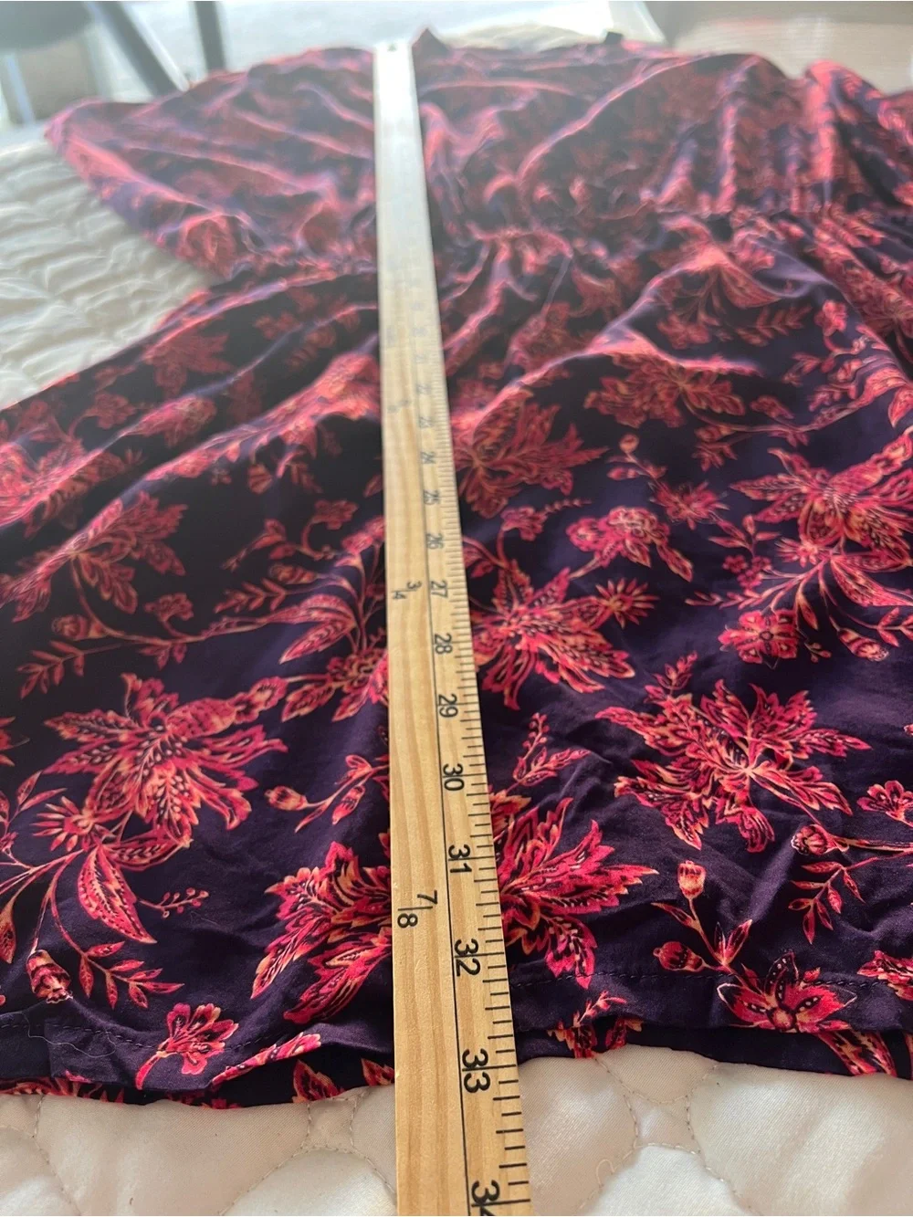 Lands End Medium/Large Purple Magenta Light Rayon Travel vacay swimsuit coverup